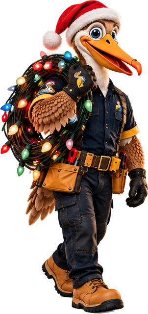 Pelican Holiday Lights installer beside the quote form