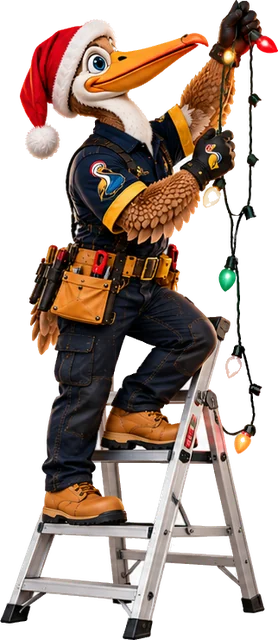 Pelican Holiday Lights installer beside the quote form